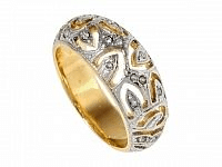 Позолоченное кольцо с кристаллами Swarovski Кижи